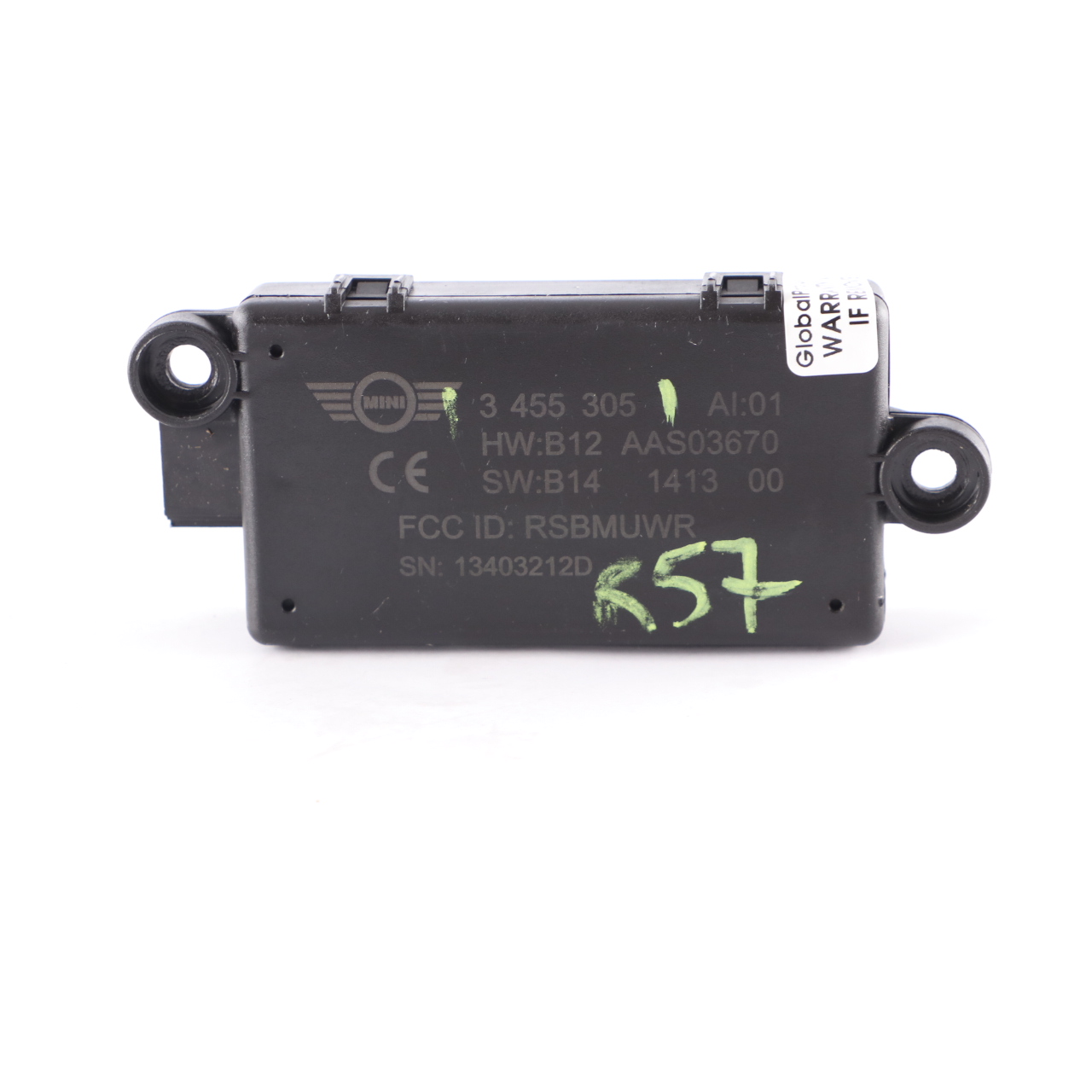 2 x Mini R57 R58 R59 DWA Tür alarm anlage Modul Steuergerät Satz 3455305