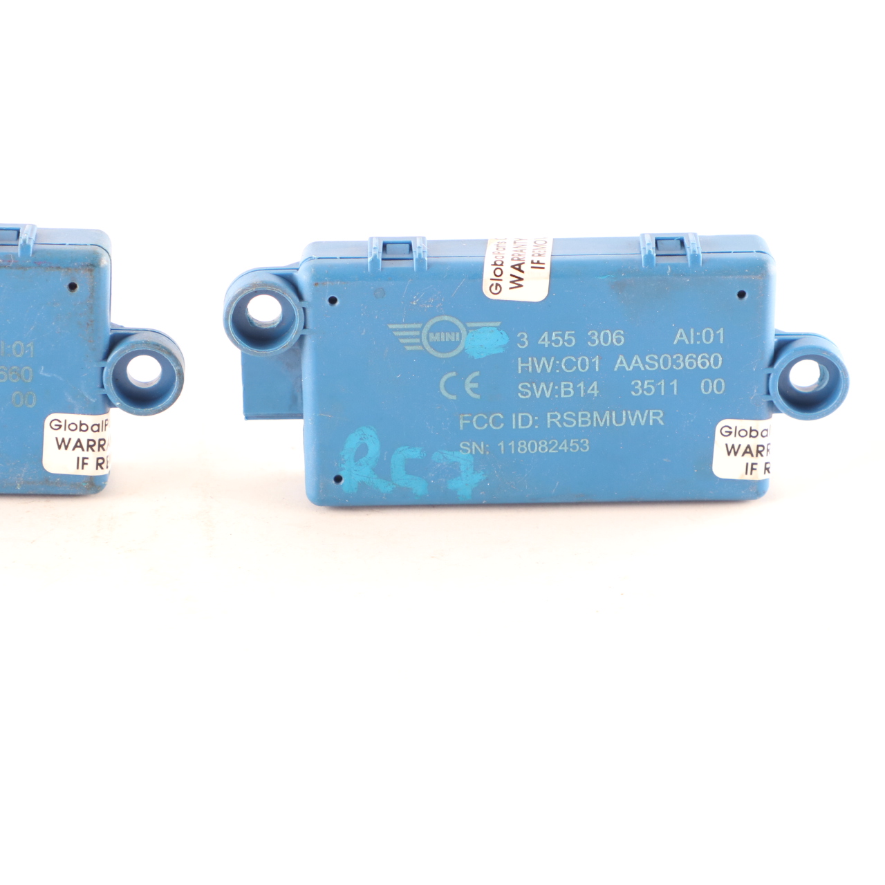 2 x Mini R57 Cabrio DWA Tür alarm anlage Steuergeräte satz 3455306