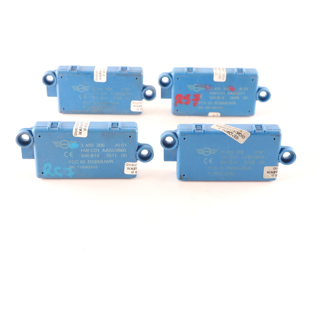 4 x Mini R57 Cabrio DWA Tür alarm anlage Steuergeräte satz 3455306