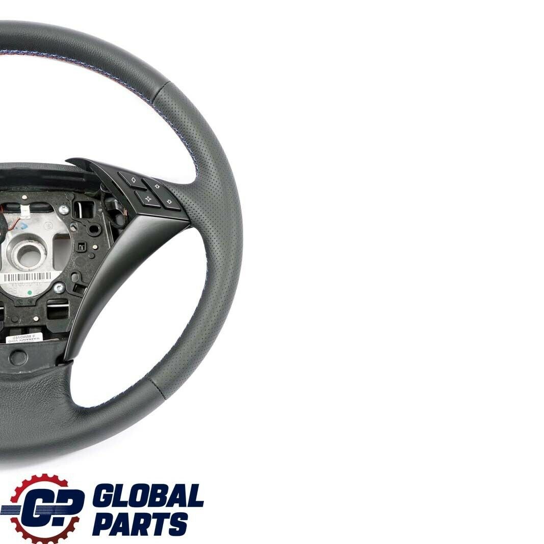 BMW 5 Series E60 E61 Black New Leather Steering Wheel M-tricolored