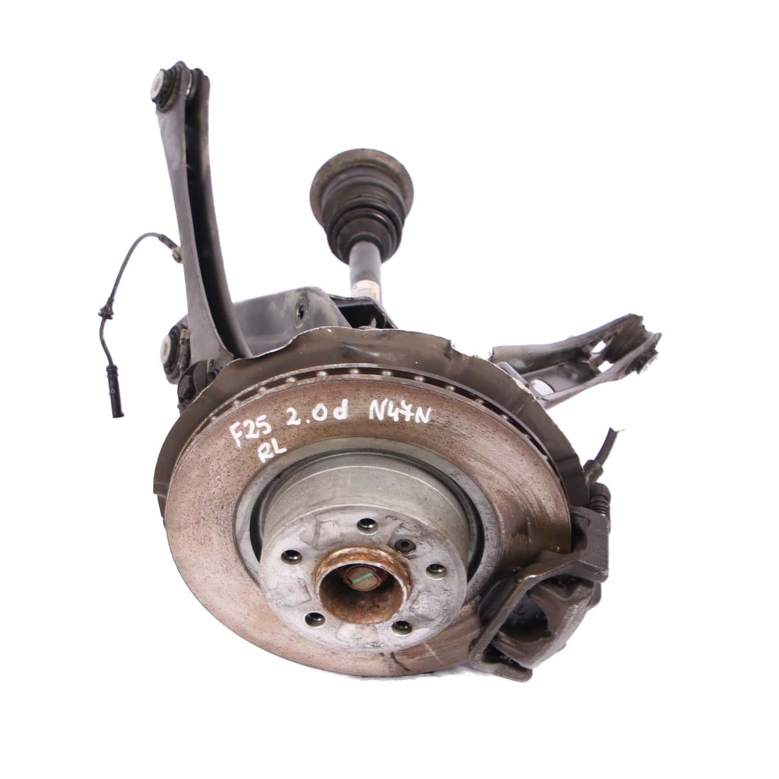 BMW X3 F25 20dX N47N Hinten Links Radnabe Aufhängung Bein Bremssattel Scheibe