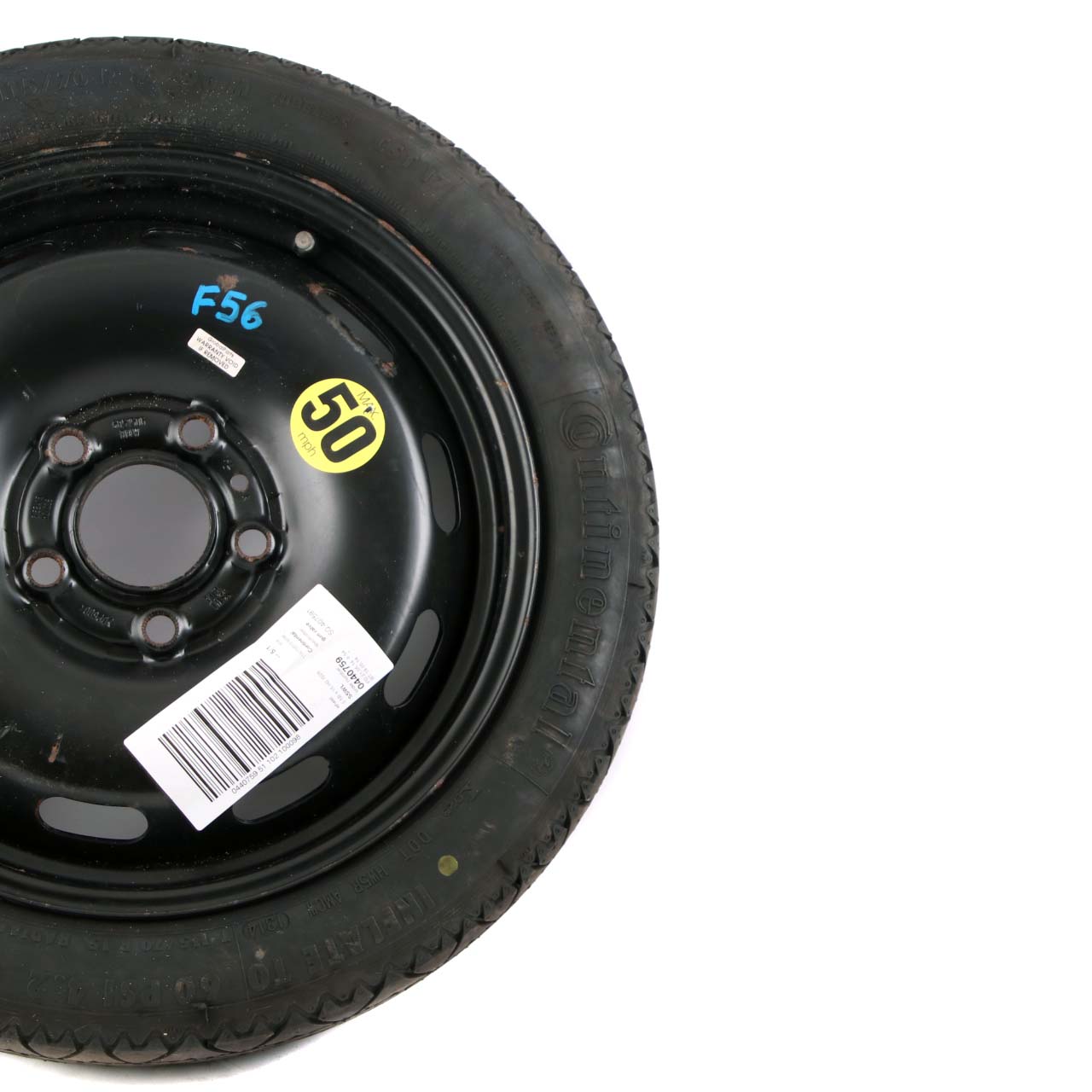 Ersatzrad Mini F55 F56 F57 Kompaktstahl Schwarz 115/70 R15 3,5J ET:28 6851506