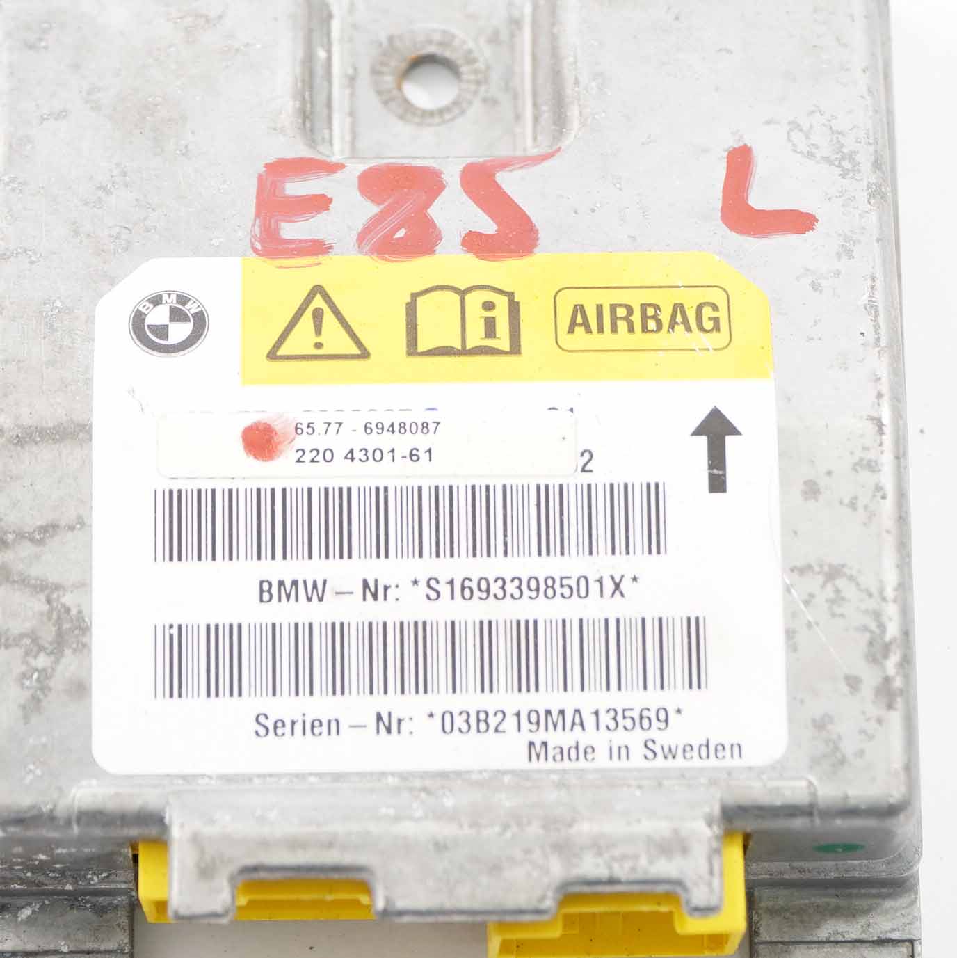 BMW Z4 E85 Airbag Modul Sensor B-Säule Links Steuergerät Airbag 6948087