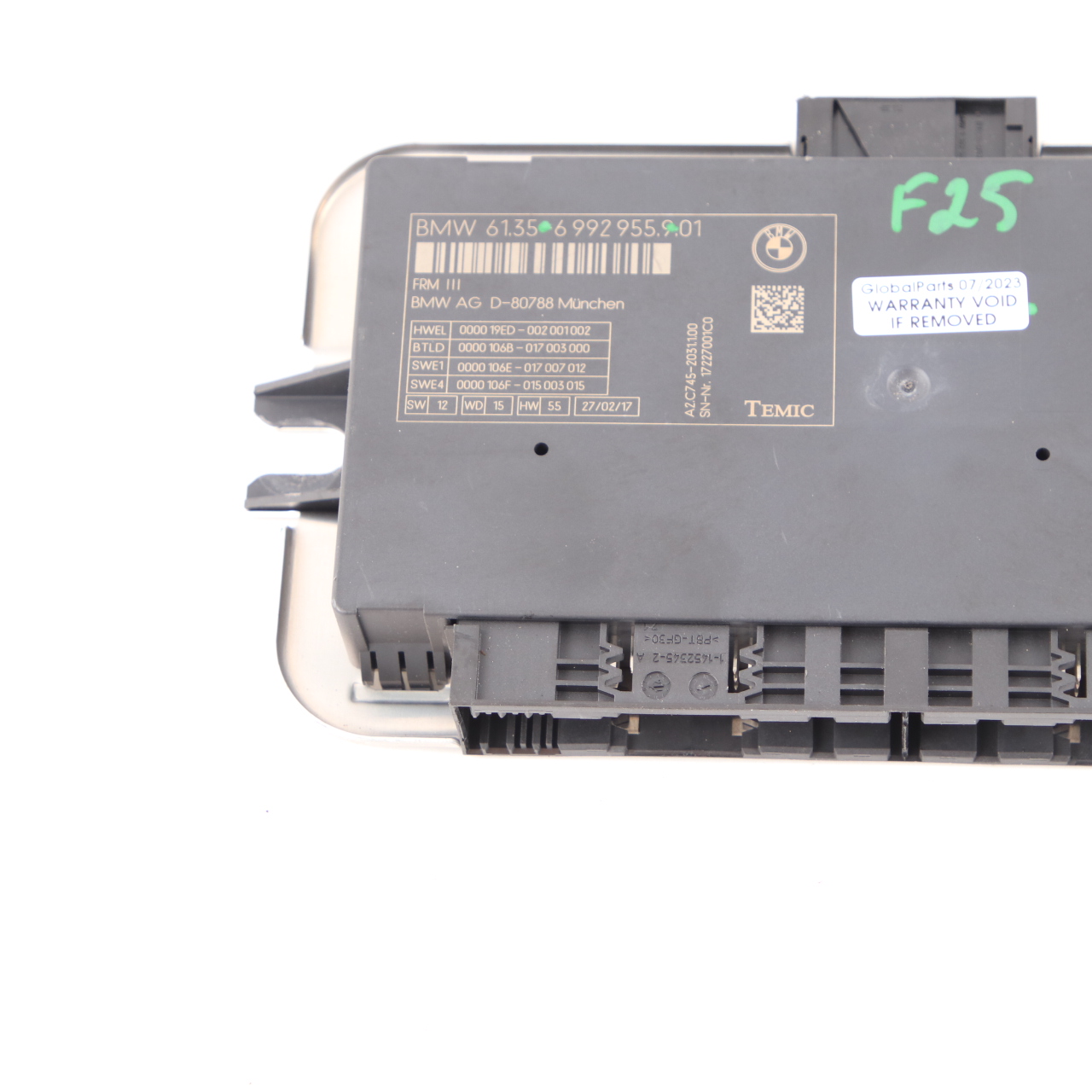 BMW F25 Fußraumlicht-Steuermodul ECU Einheit FRM3 TEMIC 6992955