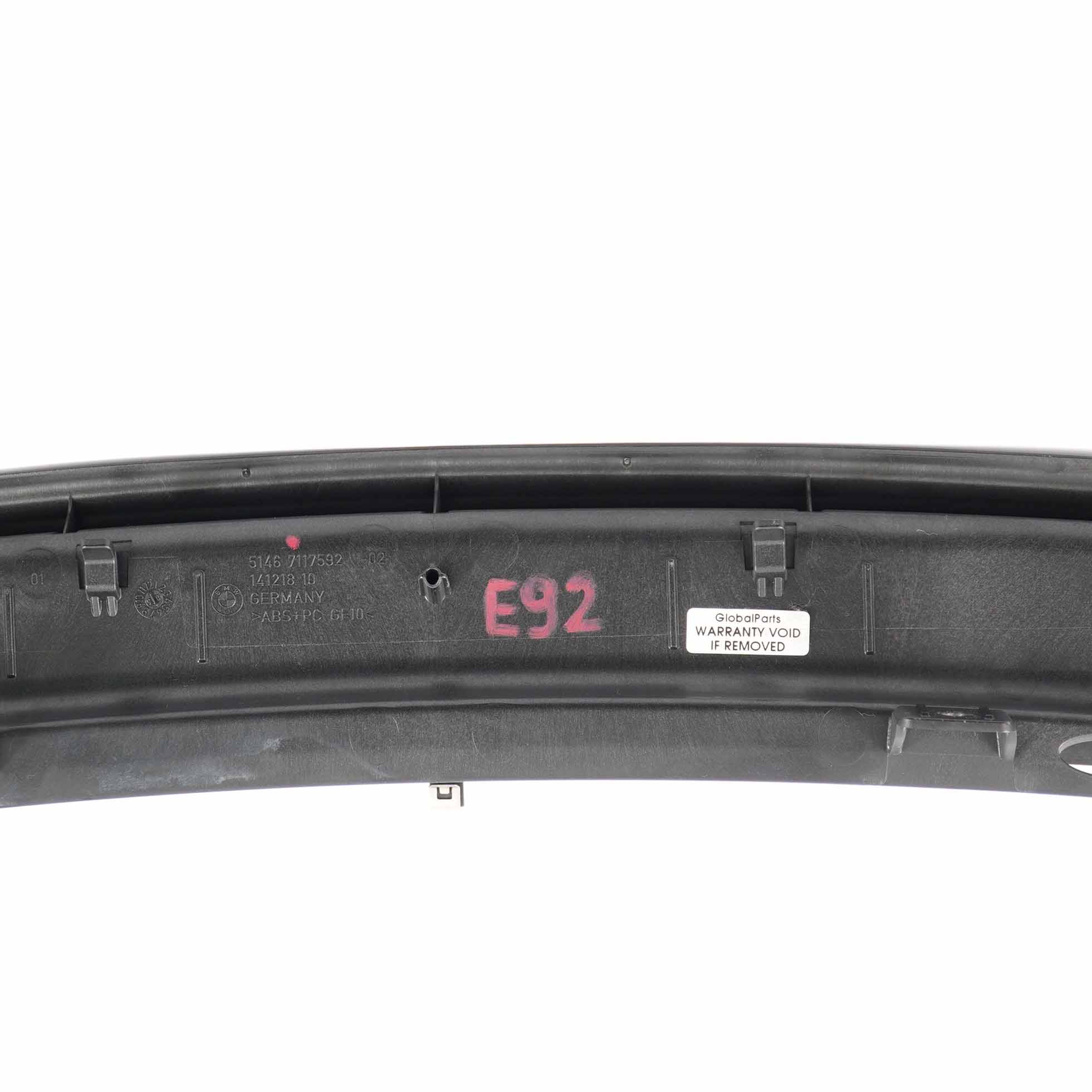 BMW E92 Hintere Fensterablage Lüftungsgitter Abdeckung Blende Schwarz 7117592