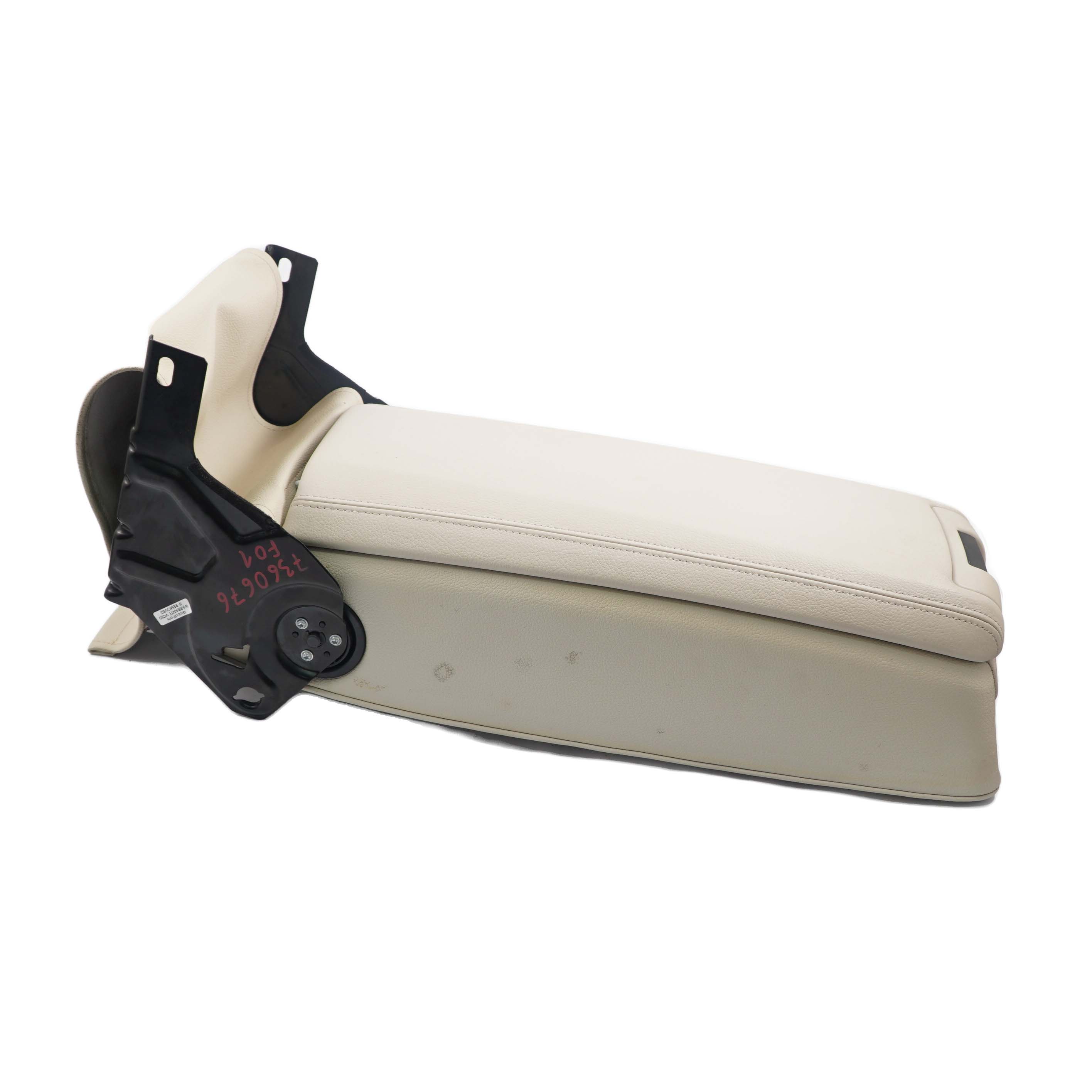 Rear Seat Armrest BMW F01 Centre Middle Tray Cup Holder Leather Ivory White