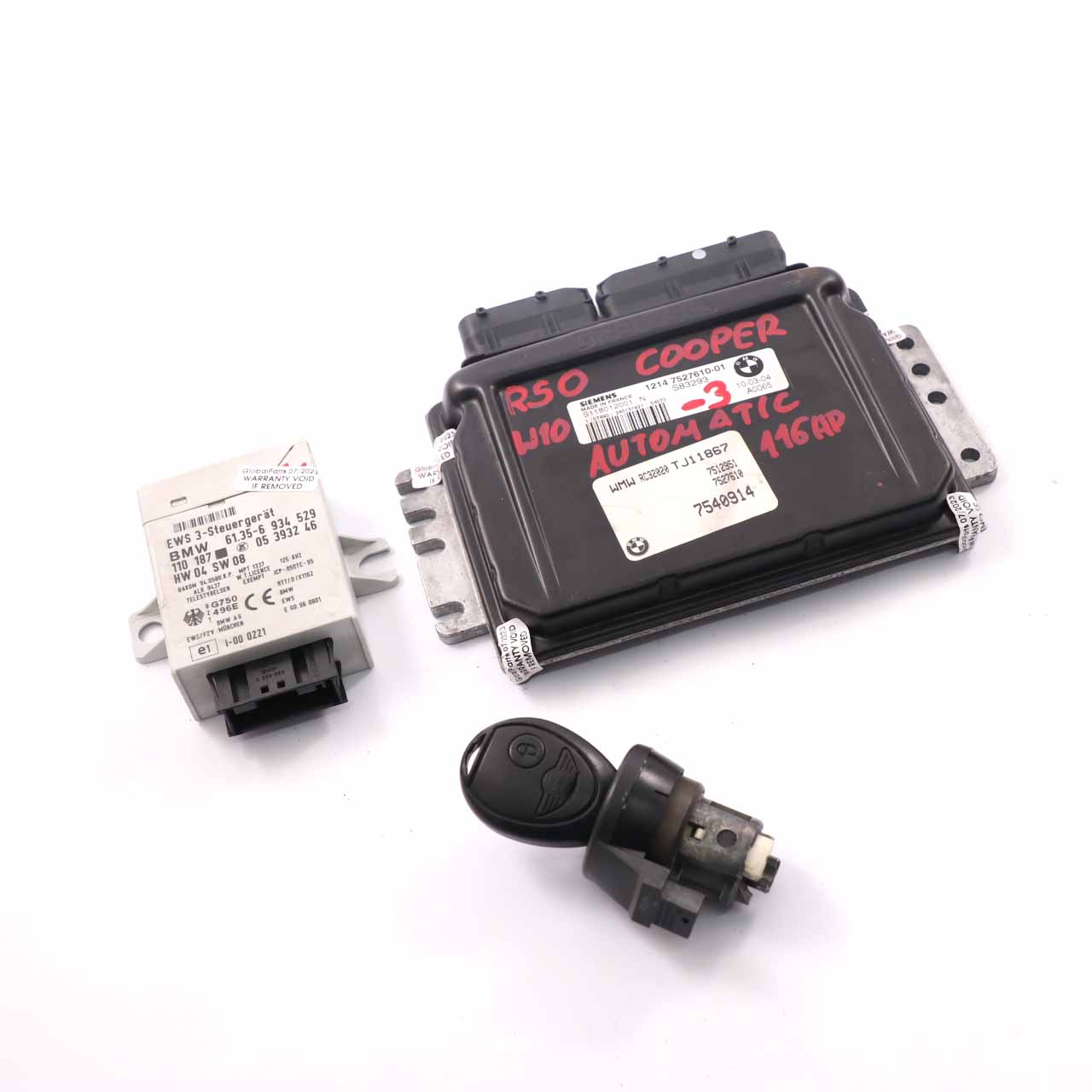 Mini One R50 W10 90PS Steuergerät DME 7527610 EWS + Schlüssel Automatik