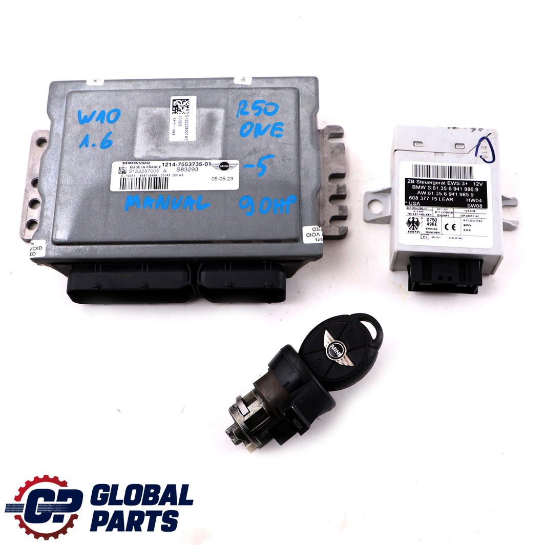 MINI R50 R52 One 1.6i 90HP Motor ECU Kit DME 7553735 Schlüssel EWS Manual