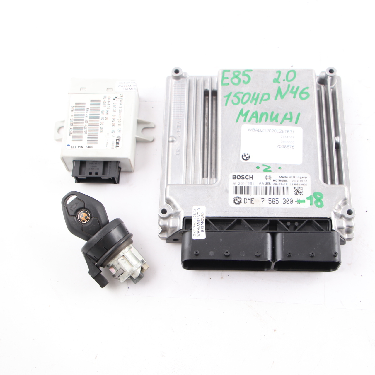 BMW Z4 E85 2.0 N46 150HP Motormodul ECU Kit DME 7565300 EWS Schlüssel Handbuch