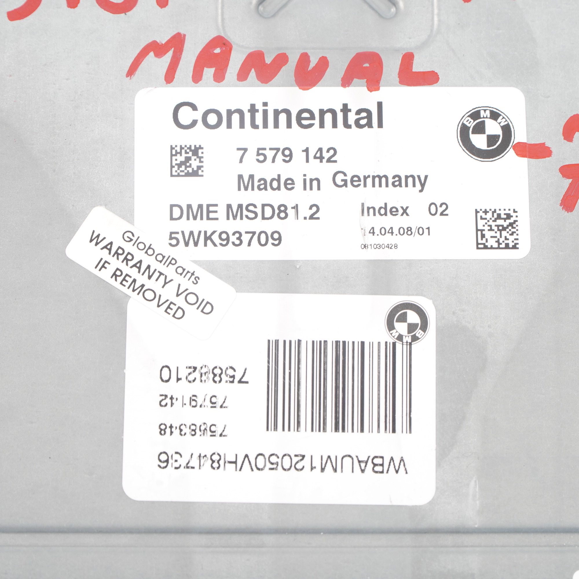 BMW E87 LCI E90 118i 318i N43 Benzin Motor ECU DME 7579142 CAS3 Schalgetriebe