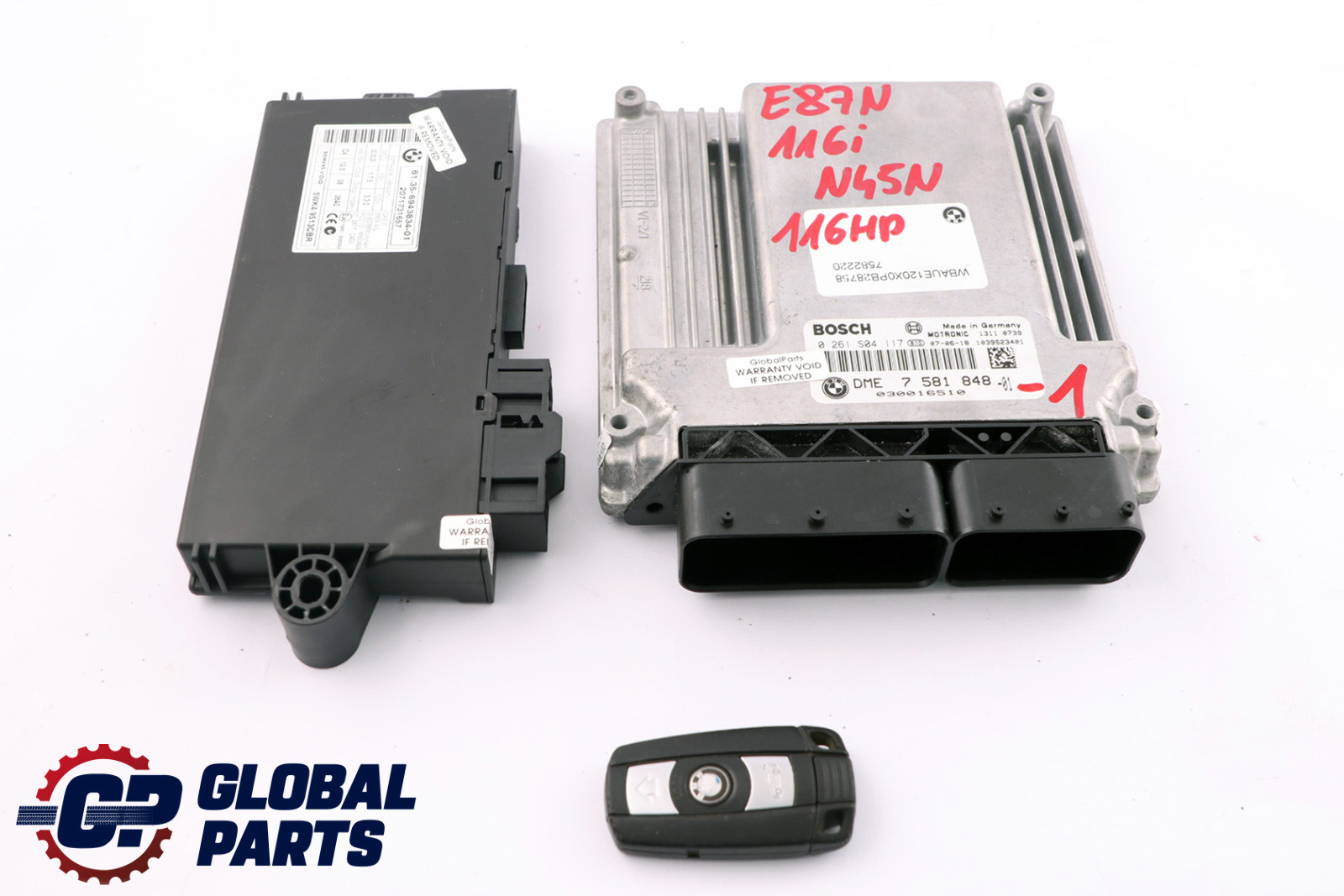 BMW E81 E87 LCI E90 116i 316i N45N ECU Kit DME CAS3 Schlüssel 7581848