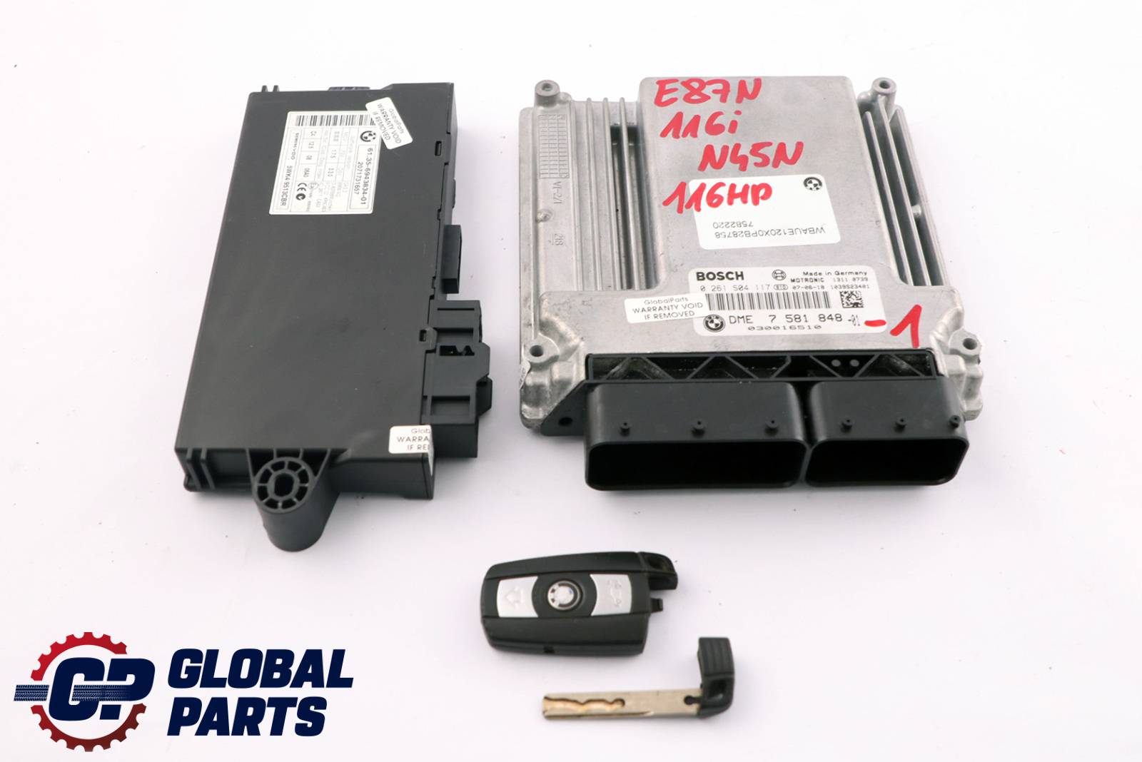 BMW E81 E87 LCI E90 116i 316i N45N ECU Kit DME CAS3 Schlüssel 7581848