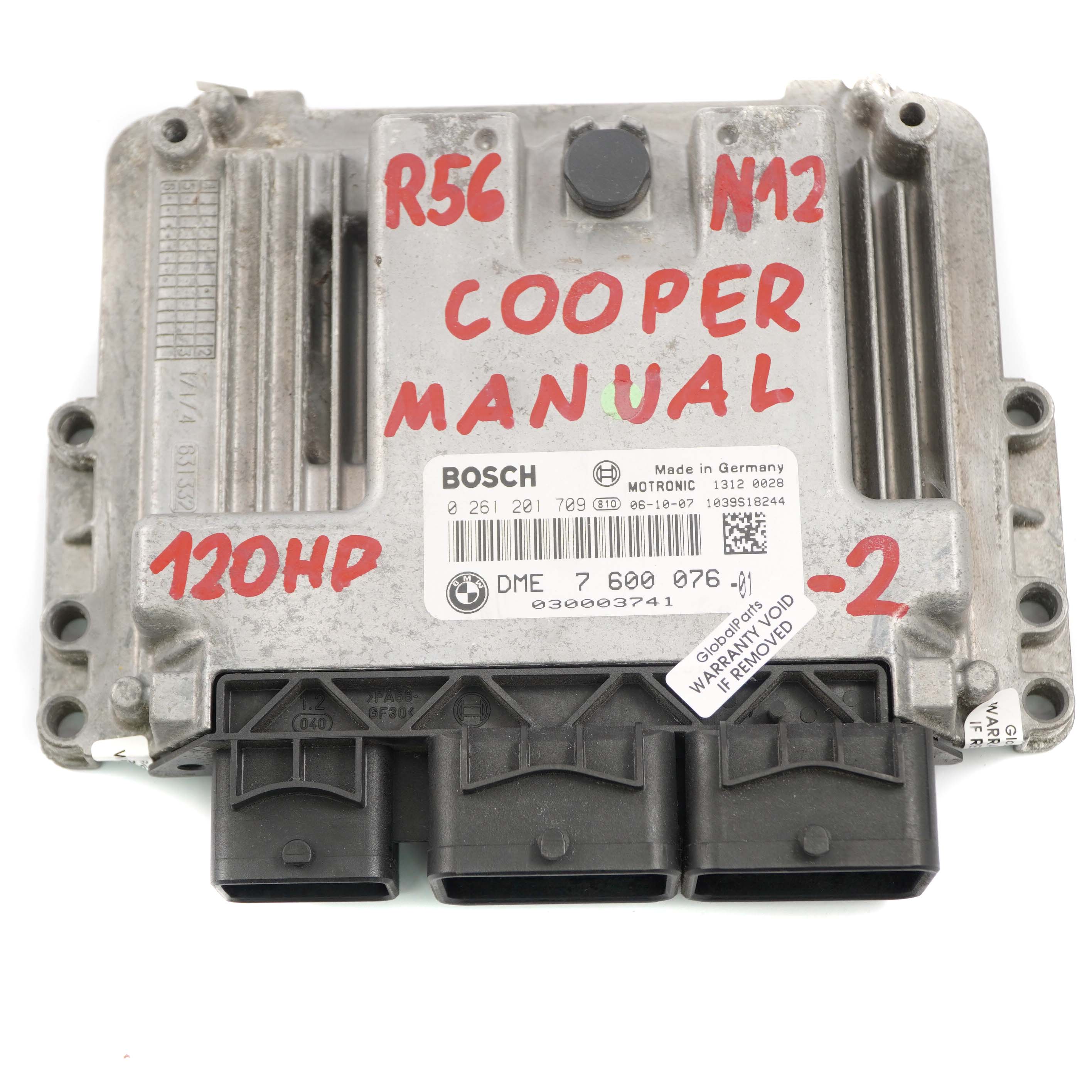 Mini R55 R56 N12 1.6 120PS ECU Steuergerät DME CAS3 + Schlüssel Schalbetriebe