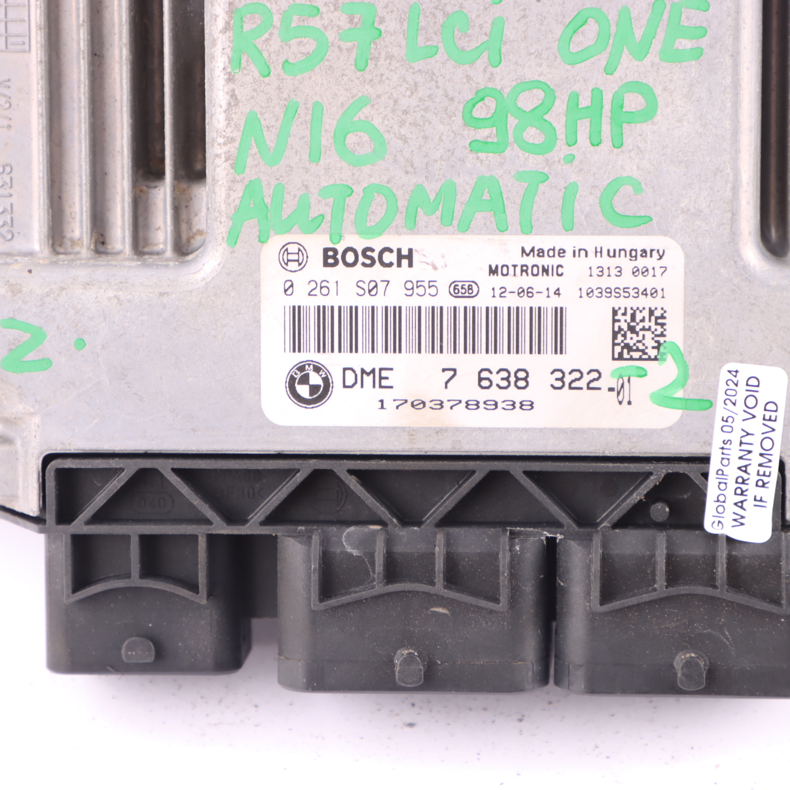 Mini One R56 LCI N16 98HP Motor ECU Kit DME 7638322 CAS3 Schlüssel Automatik