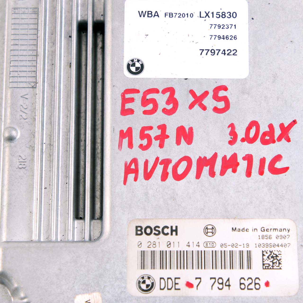 BMW X5 E53 3.0d M57N 218HP ECU Motorsteuergerät DDE 7794626 Automatik