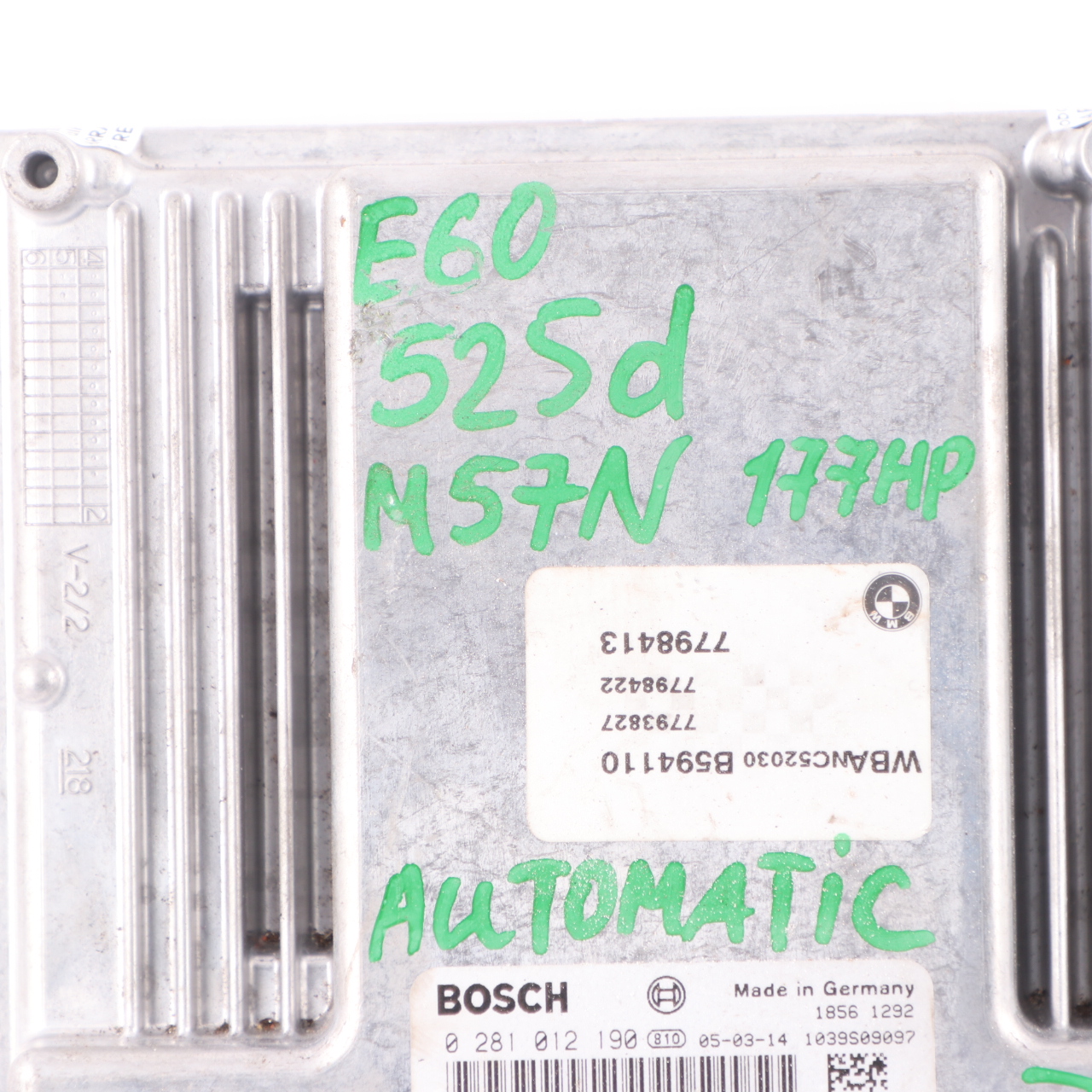 BMW E60 E61 525d M57N 177HP Motorsteuergerät ECU DDE 7798422 Automatik