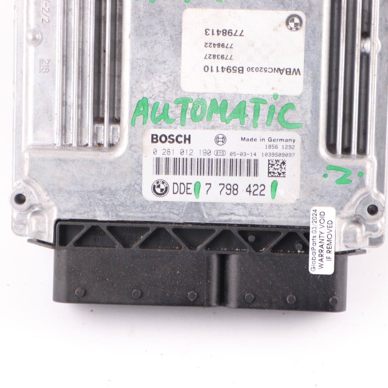 BMW E60 E61 525d M57N 177HP Motorsteuergerät ECU DDE 7798422 Automatik