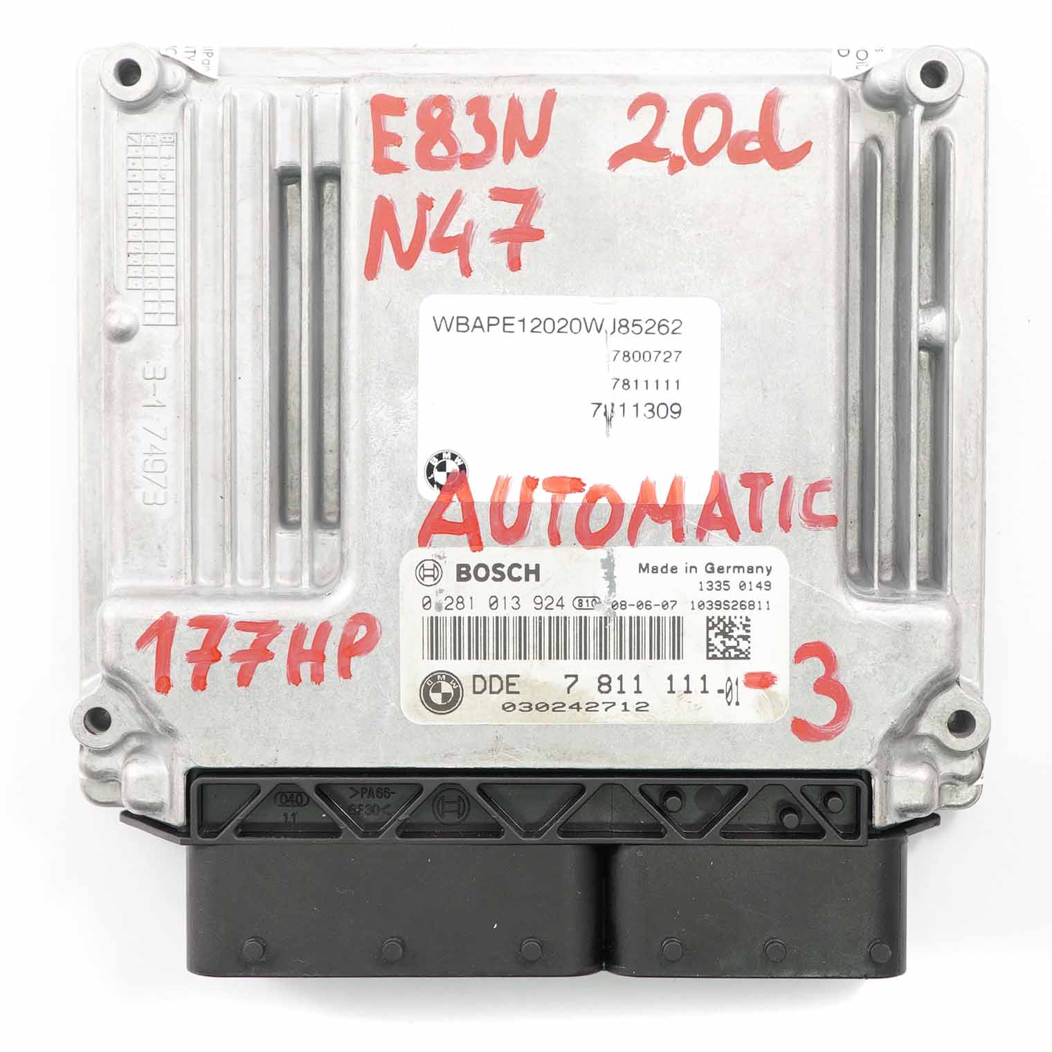 BMW X3 E83 LCI 2.0d N47 Motor ECU Modul Kit DDE 7811111 EWS Schlüssel Automatik