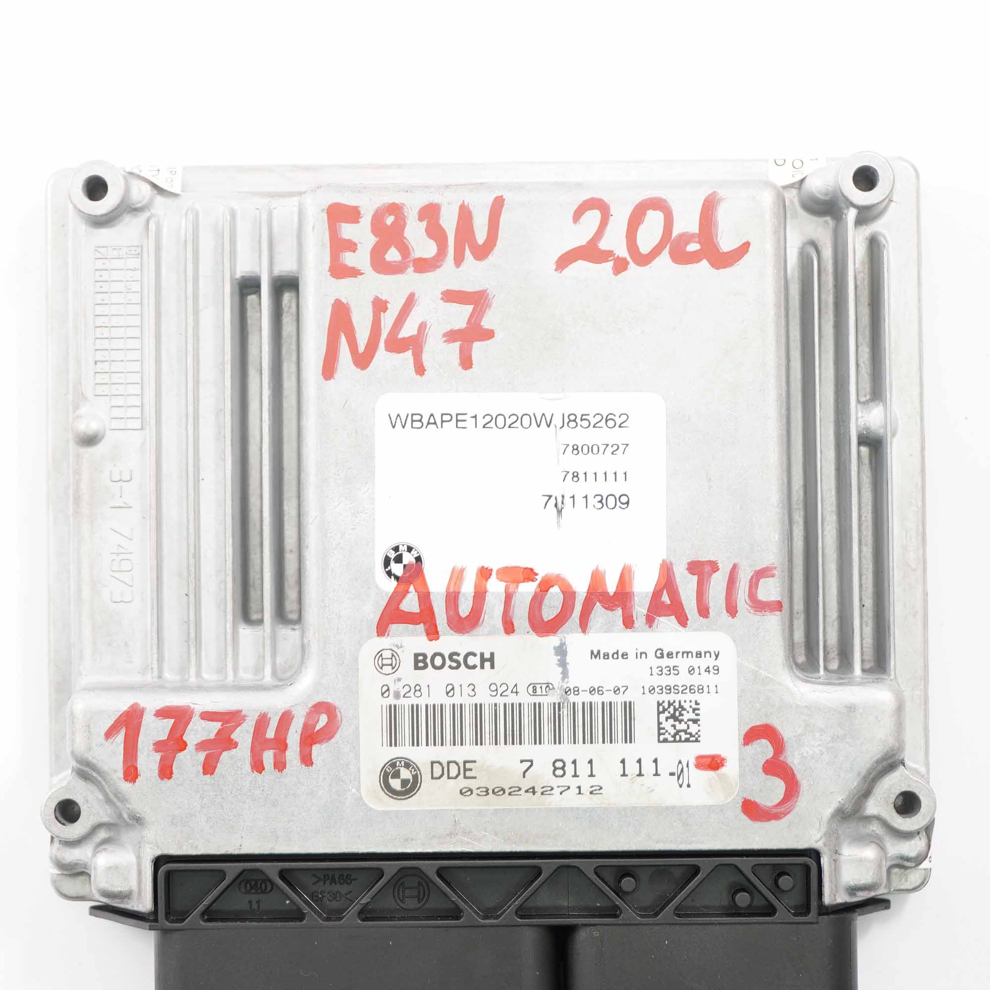 BMW X3 E83 LCI 2.0d N47 Motor ECU Modul Kit DDE 7811111 EWS Schlüssel Automatik