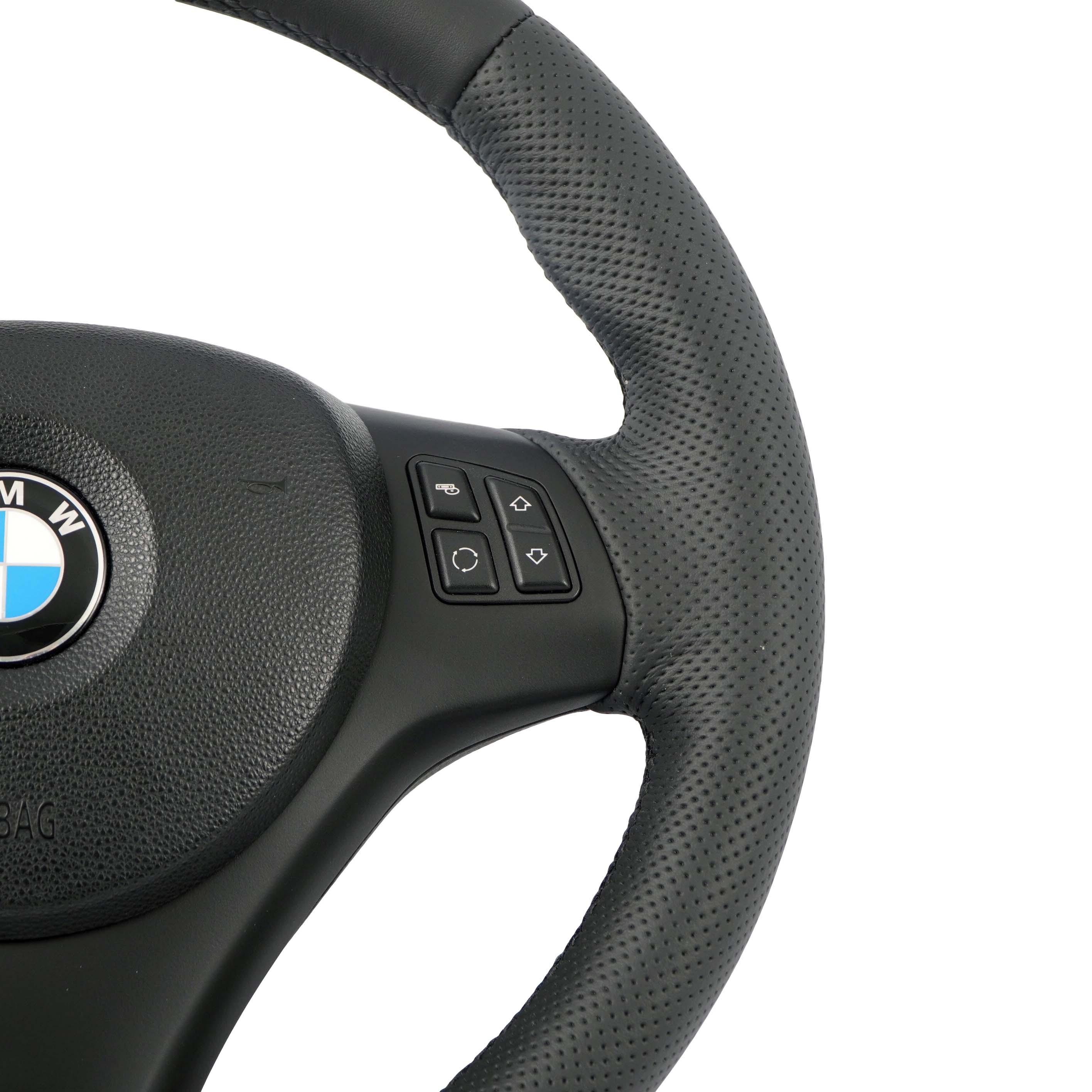 BMW E81 E82 E87 E90 E91 E92 E93 NEW Black Leather M-Sport Thick Steering Wheel