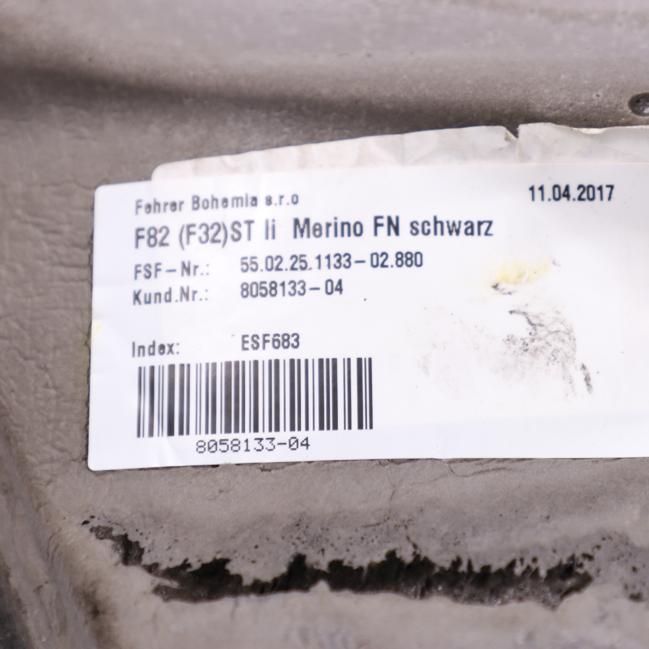 BMW F82 M4 Rücksitz Bezug Seitenteil Links Leder Schwarz 8058133