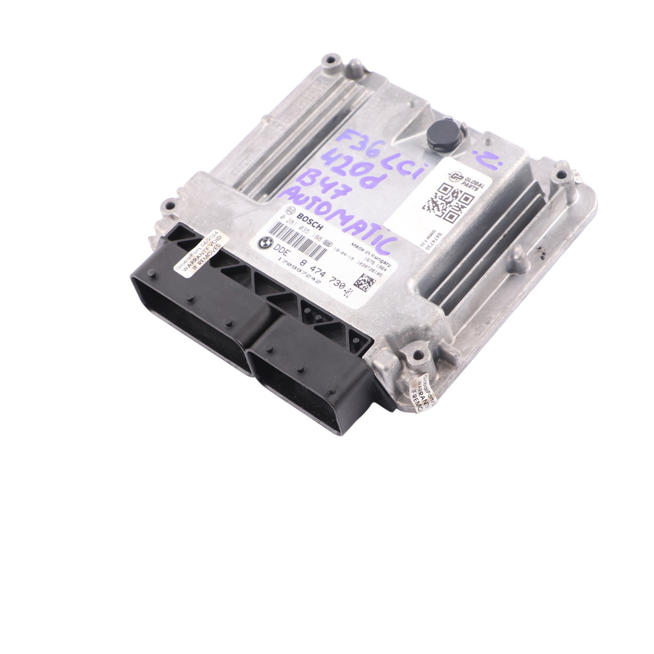 BMW F20 F21 F30 F31 LCI 120d 320d Diesel B47 190HP ECU DDE 8474730 Automatik