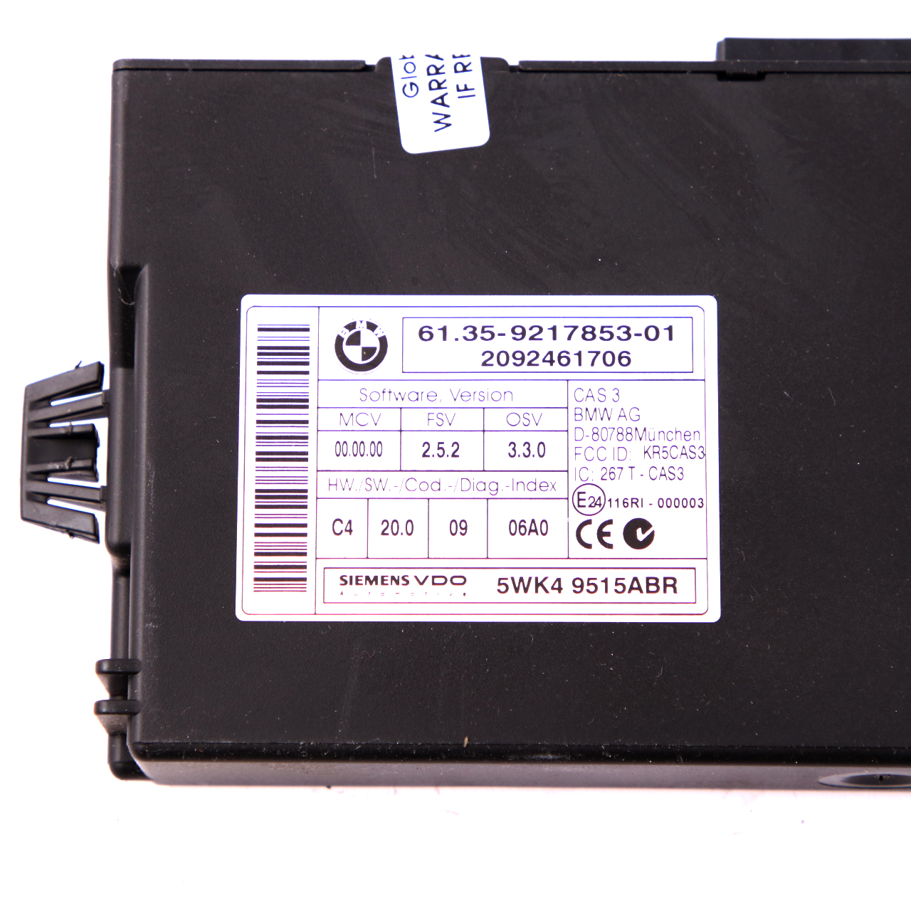 BMW E81 E87 LCI E90 E91 120d 320d N47 ECU KIT DDE 8506438 CAS 3 Schlüssel