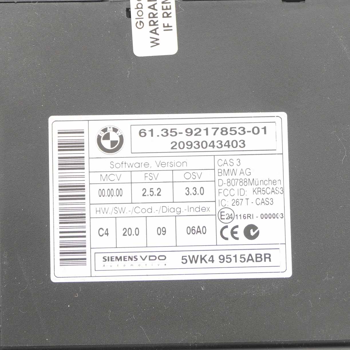 BMW E90 E91 LCI 330d Diesel N57 245PS ECU Motor Kit DDE 8506444 CAS3 Schlüssel