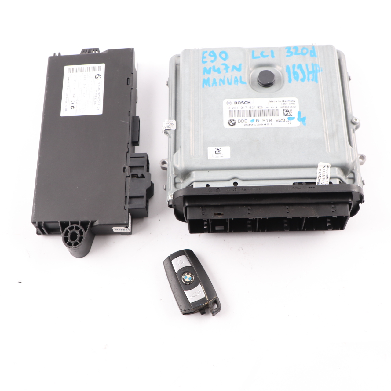 BMW E90 LCI N47N 320d ed 163HP ECU KIT Steuergerät DDE 8510829 CAS3 + Schlüssel