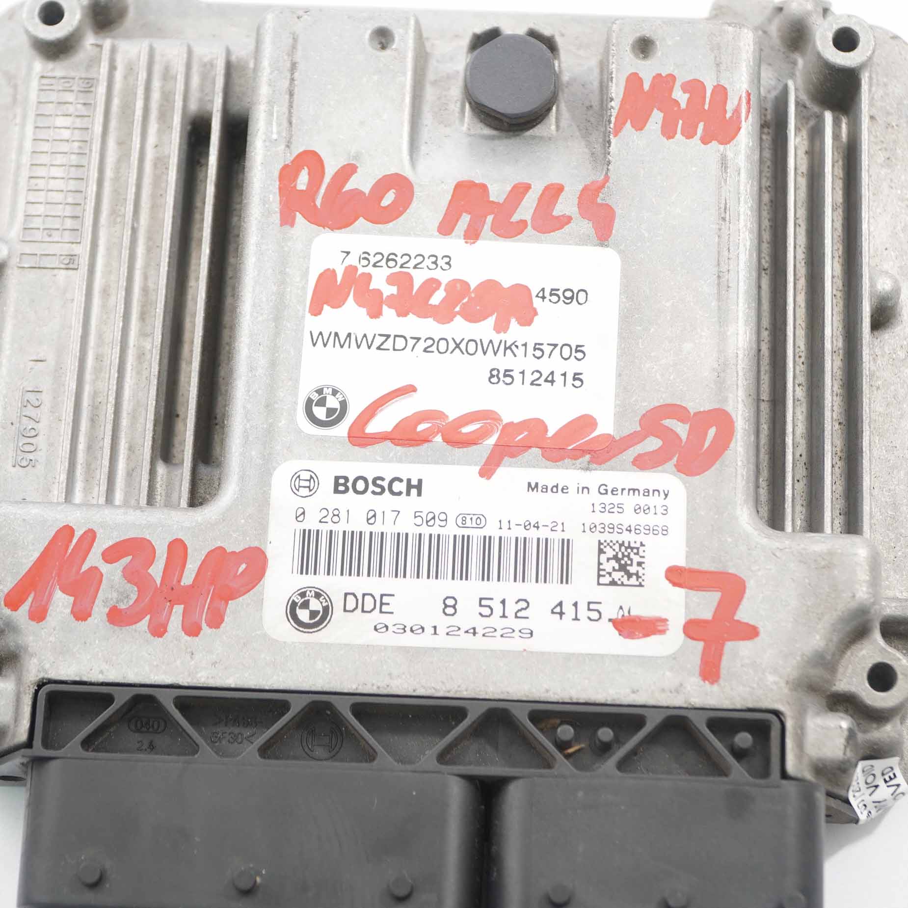 Mini Cooper SD R60 ALL4 N47N 143HP Motor ECU Kit DDE 8512415 CAS3 Schlüssel