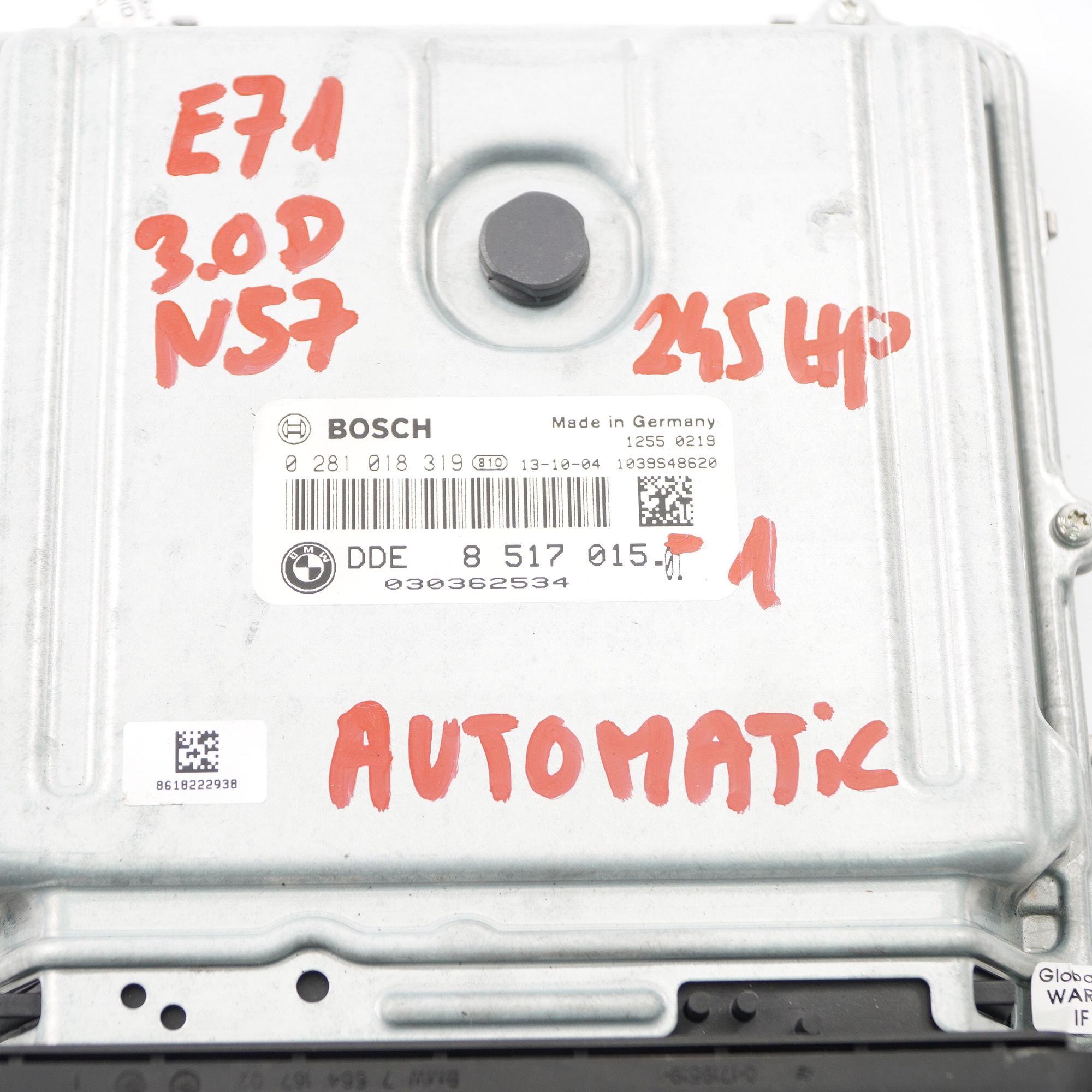 BMW X5 E70 X6 E71 30dX Diesel N57 245PS ECU Kit DDE 8517015 CAS3 Schlüssel