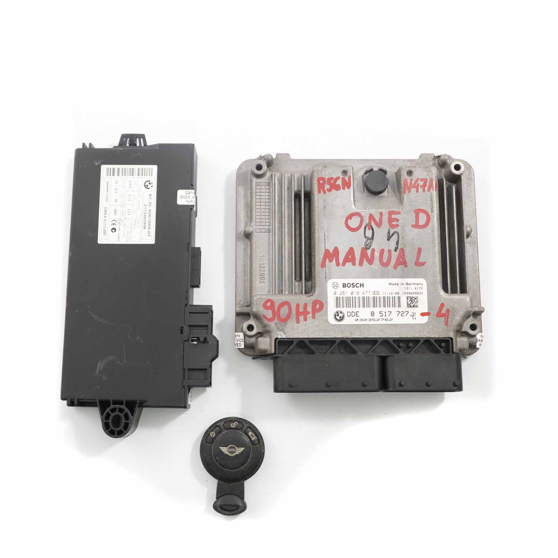 Mini One D R56 LCI R60 90PS N47N Motor ECU Kit DDE 8517727 CAS3 Schlüssel