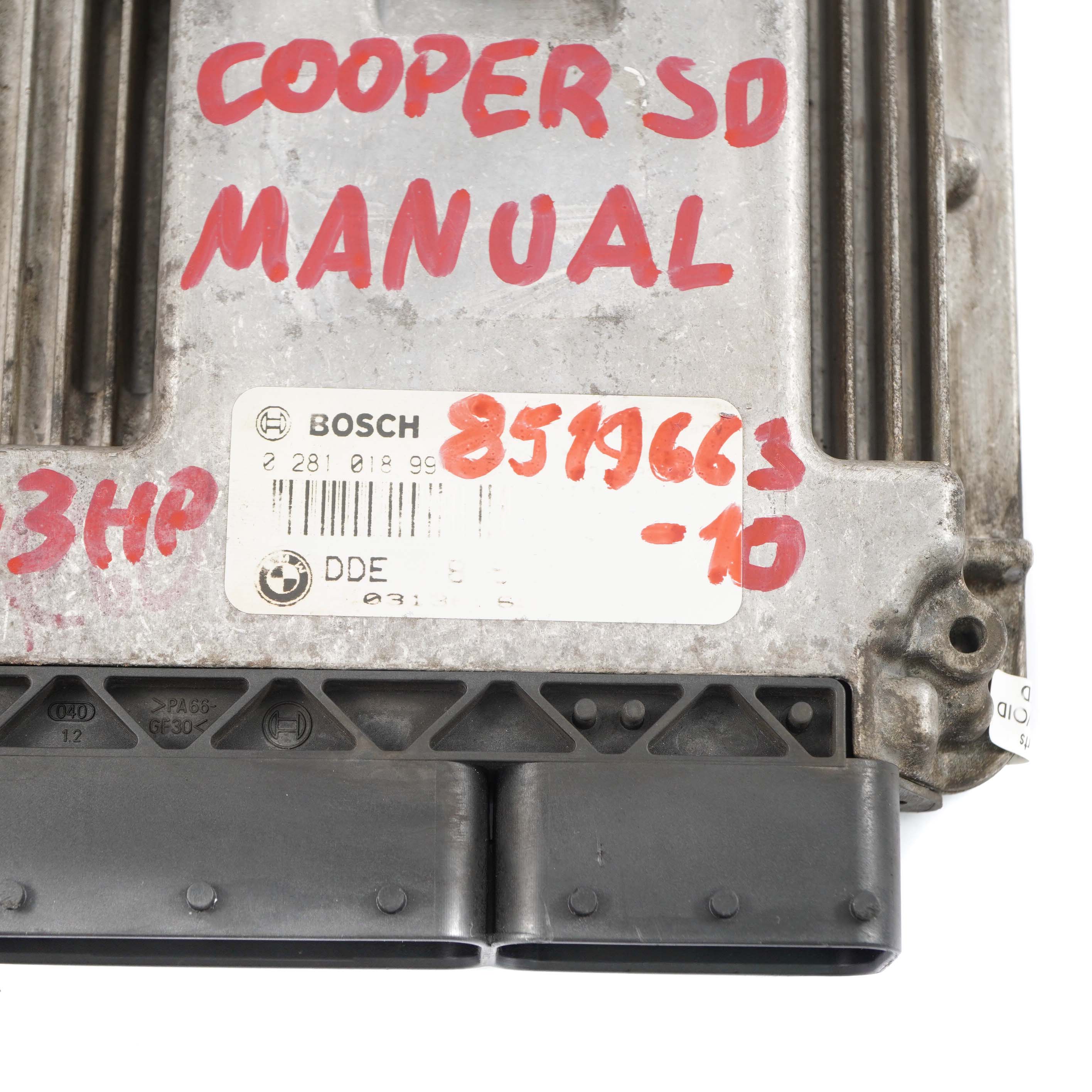 Mini Cooper SD R56 LCI R60 N47N Stuergerät ECU Kit DDE 8519663 Schaltgetriebe