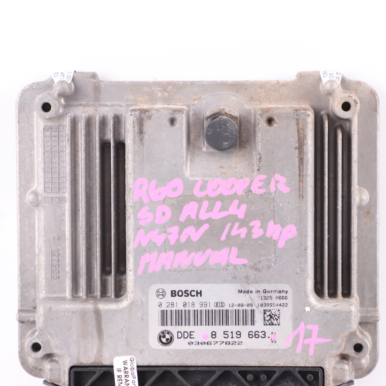 Mini Cooper SD ALL 4 R60 N47N 143HP Dieselmotor ECU DDE 8519663 Schaltgetriebe