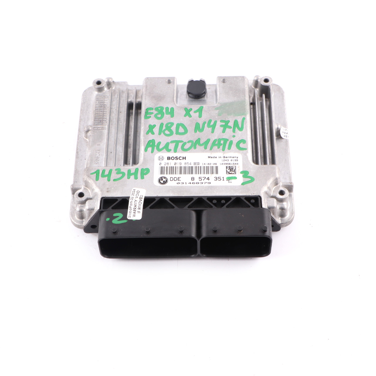 BMW X1 E84 18d 18dX Diesel N47N 143HP Motoreinheit ECU DDE 8574351 Automatik