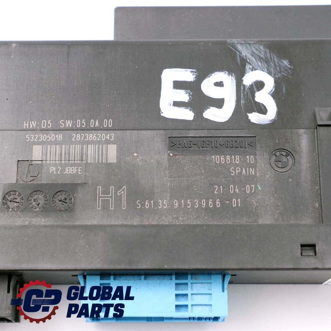 BMW E93 ECU Karosseriesteuergerät H1 PL2 JBBFE 61359153966 9153966