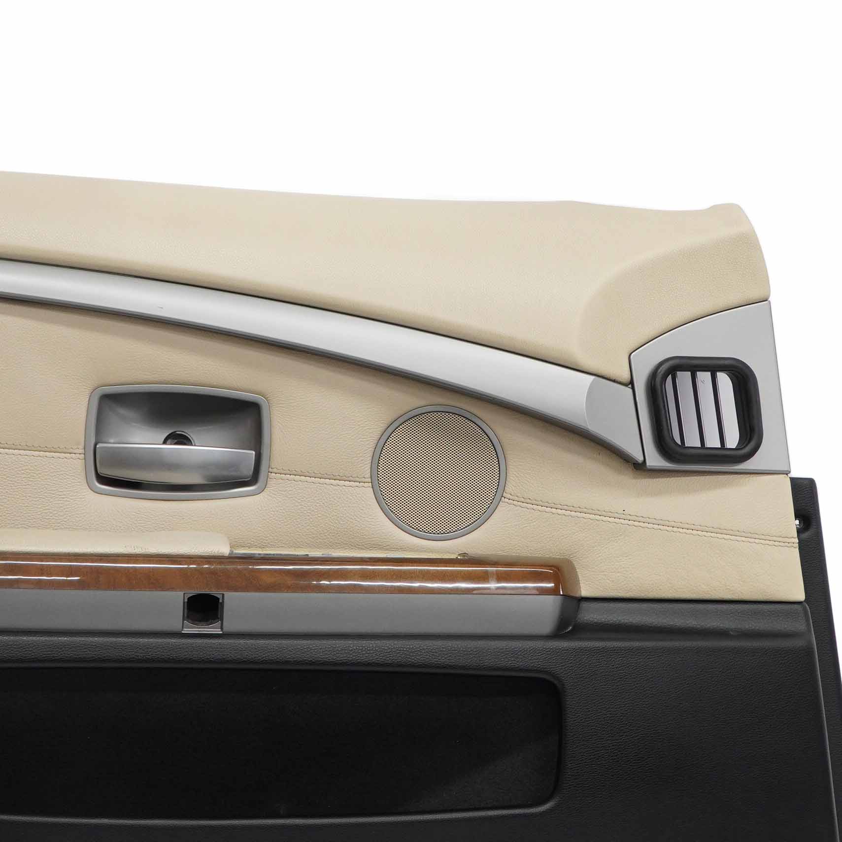 BMW E65 E66 Türkarte vorne links Türverkleidung Verkleidungstafel Leder Beige