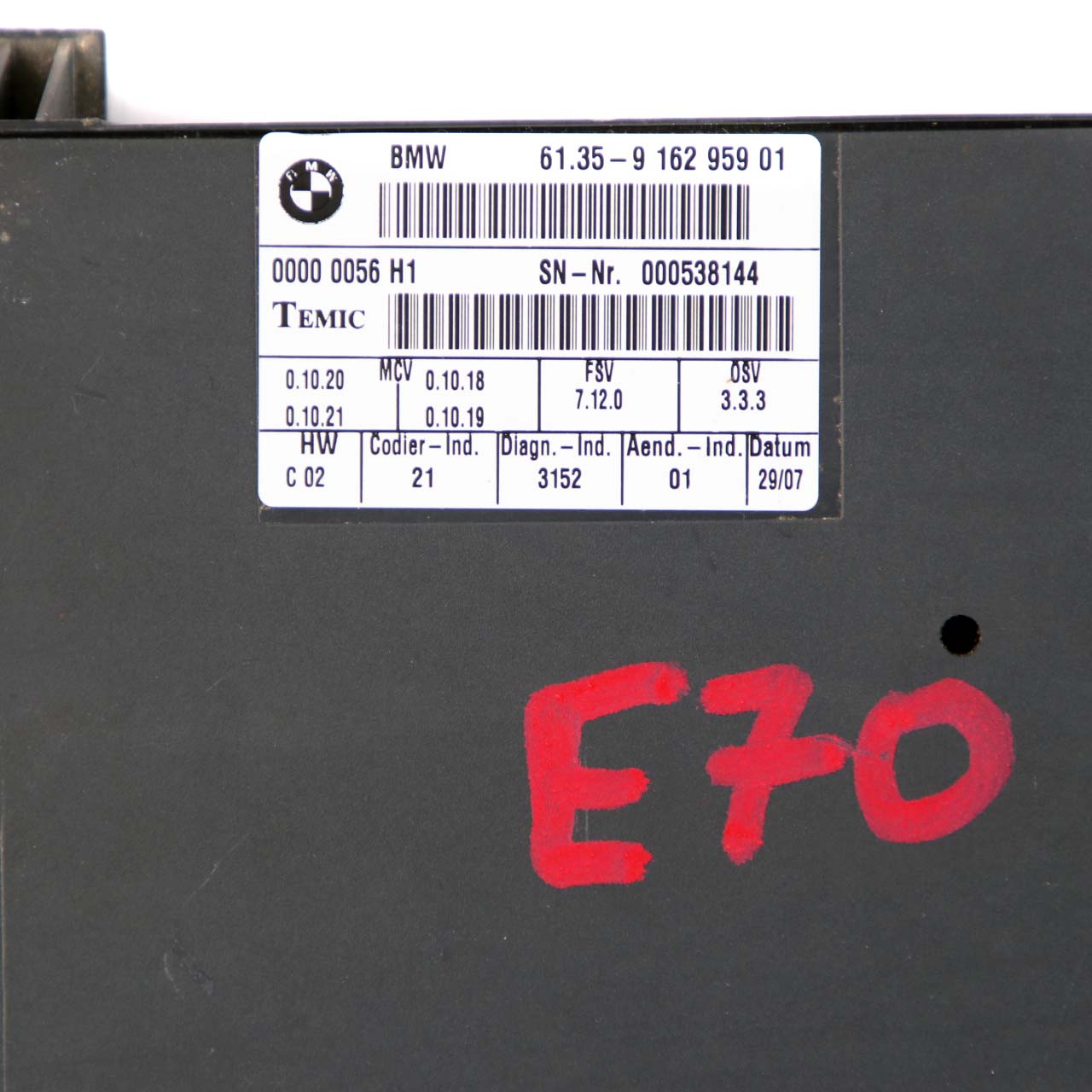 BMW X5 E70 E87 E90 E91 E92 Sitzsteuergerät Modul Speicher ECU 9162959