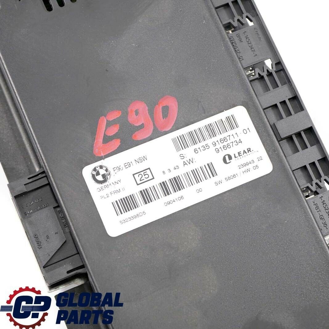 BMW 3er E90 Lichtsteuermodul ECU LCM NSW Fußraum PL2FRMFA 9166711 61359166711