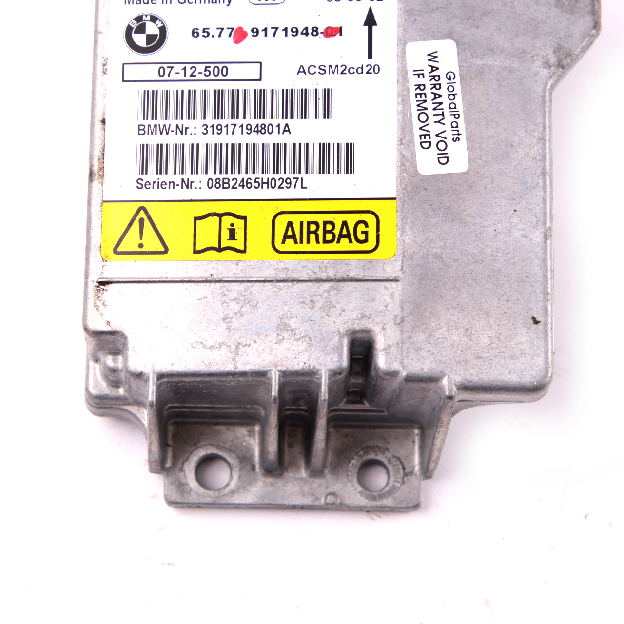 BMW X5 X6 E70 E71 Airbag-Steuergerät ECU Modul 9171948