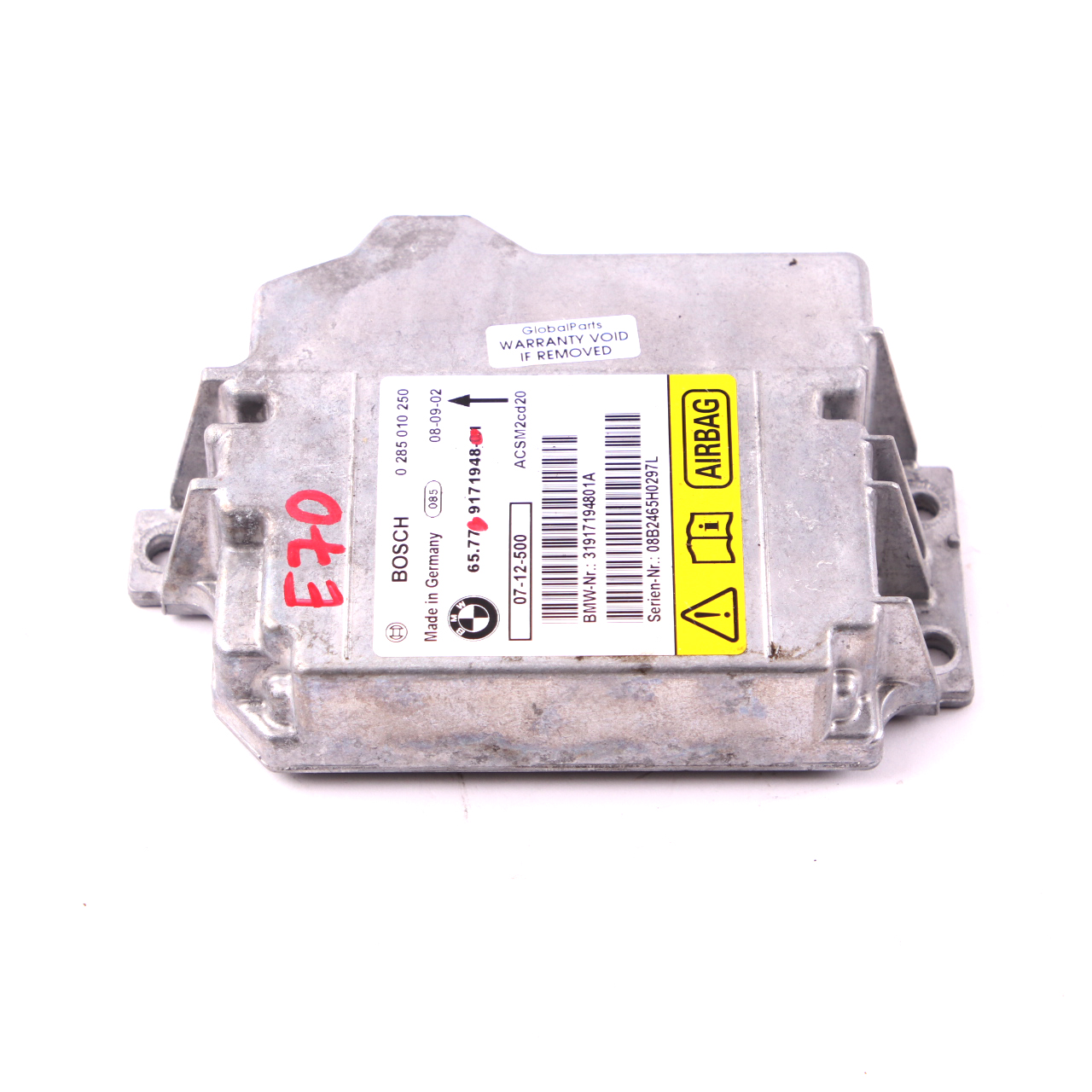 BMW X5 X6 E70 E71 Airbag-Steuergerät ECU Modul 9171948