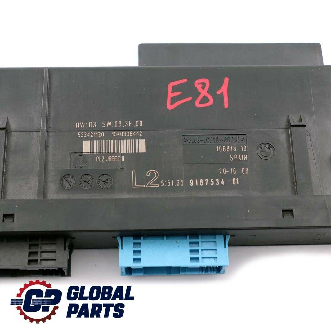 BMW 1 er E81 Steuergerät Modul ECU L2 PL2 PL2 JBBFEII 9187534 61359187534