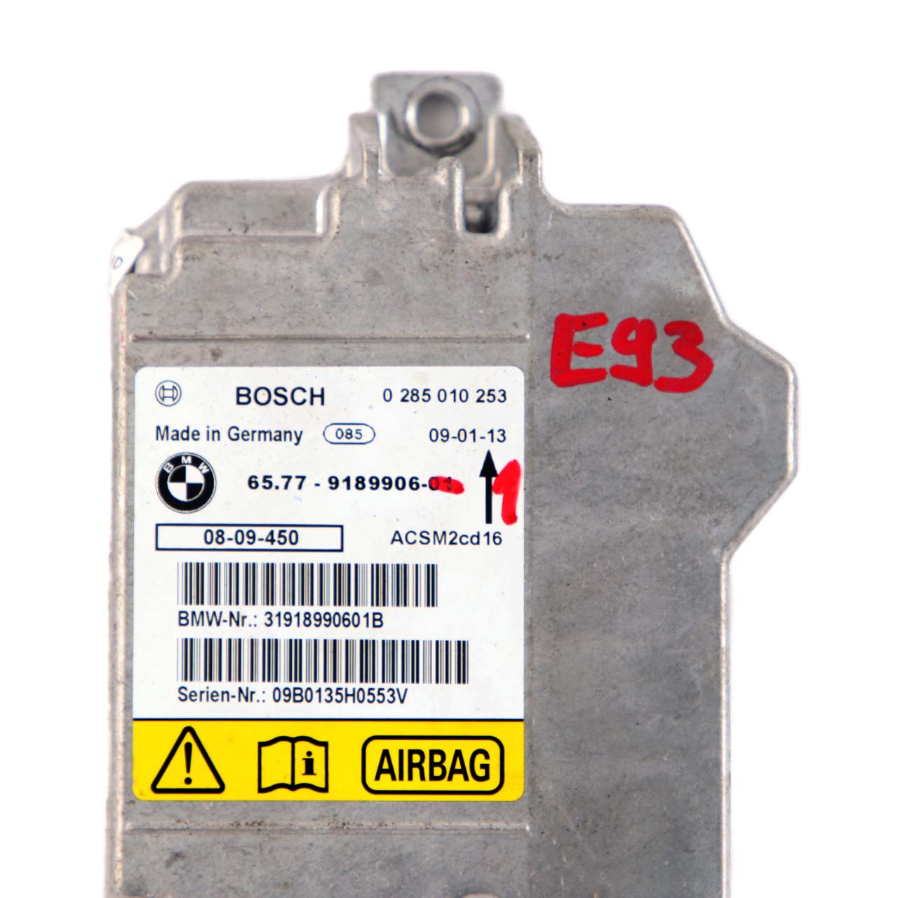 BMW E88 E93 LCI Airbag Steuergerät Modul ECU 9189906