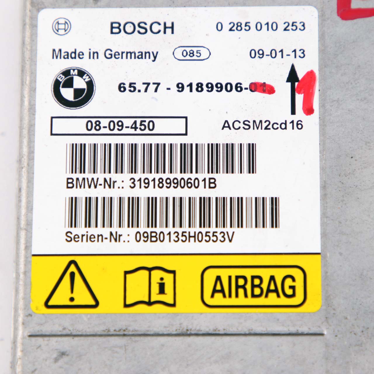 BMW E88 E93 LCI Airbag Steuergerät Modul ECU 9189906