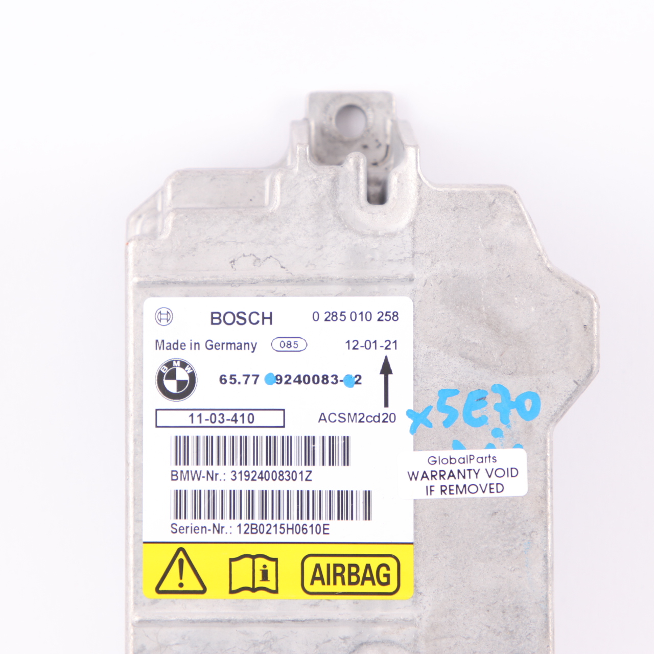 BMW X5 E70 X6 E71 Sicherheits steuergerät Air Module Bag ECU Bosch 9240083