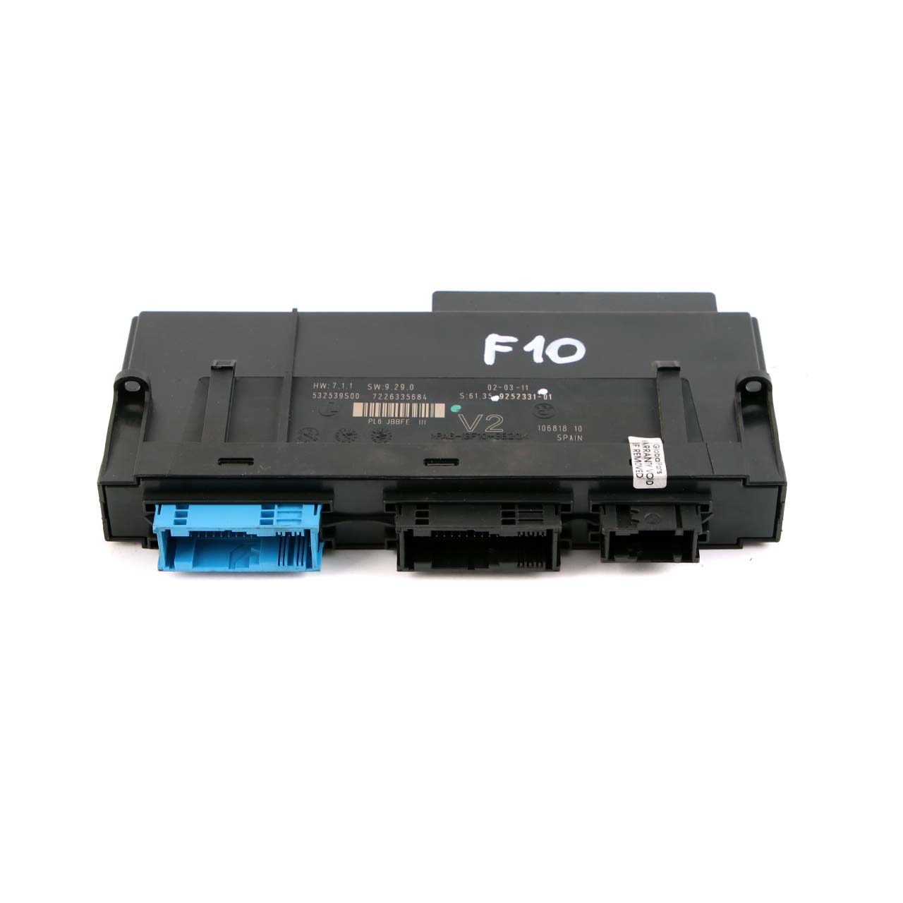 BMW F10 ECU Körperkontrolle Modul Anschlussdose V2 PL6 JBBFE III 9252331