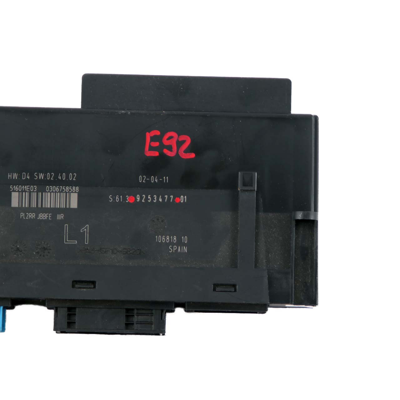 BMW E92 ECU Body Control Modul Anschlussdose L1 PL2RR JBBFE IIIR 9253477