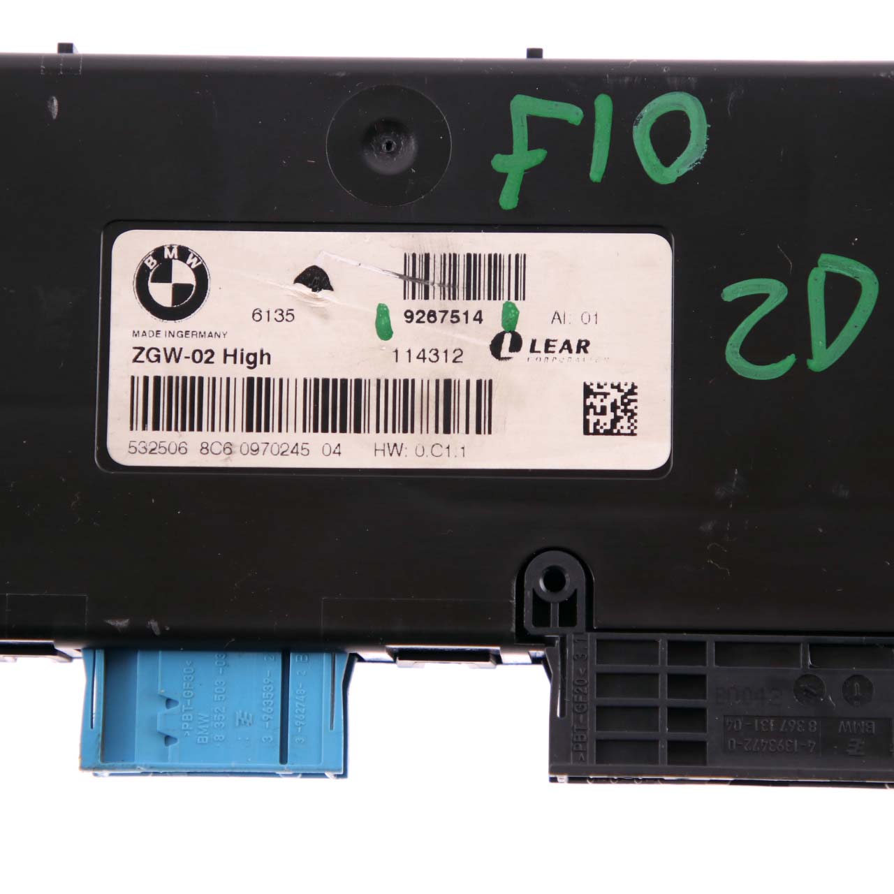 BMW F10 F11 F12 Central Gateway Modul ECU Steuergerät Lear ZGW-02 High 9267514