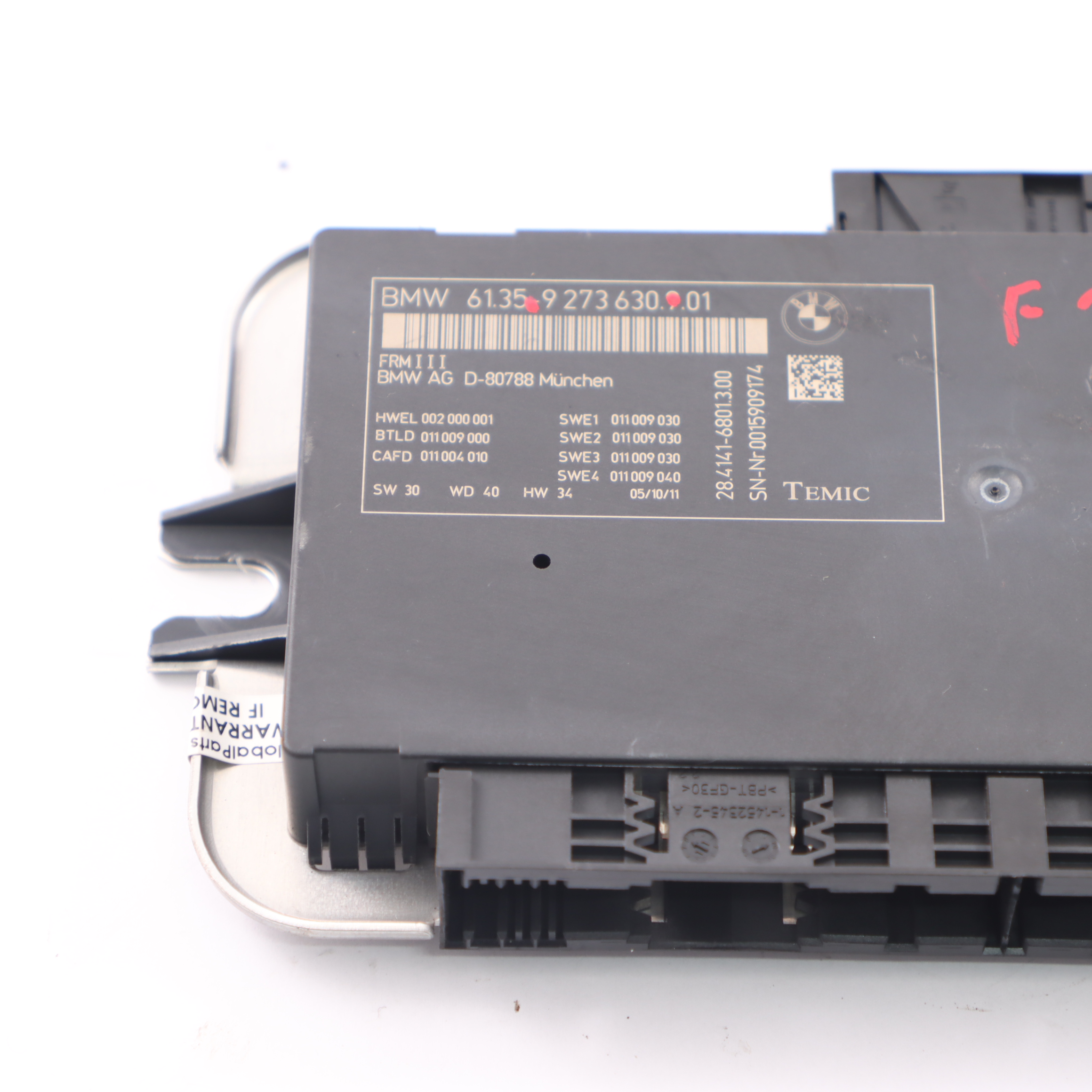 BMW F13 Fußraum leuchte Modul Steuergerät ECU FRM3 9273630