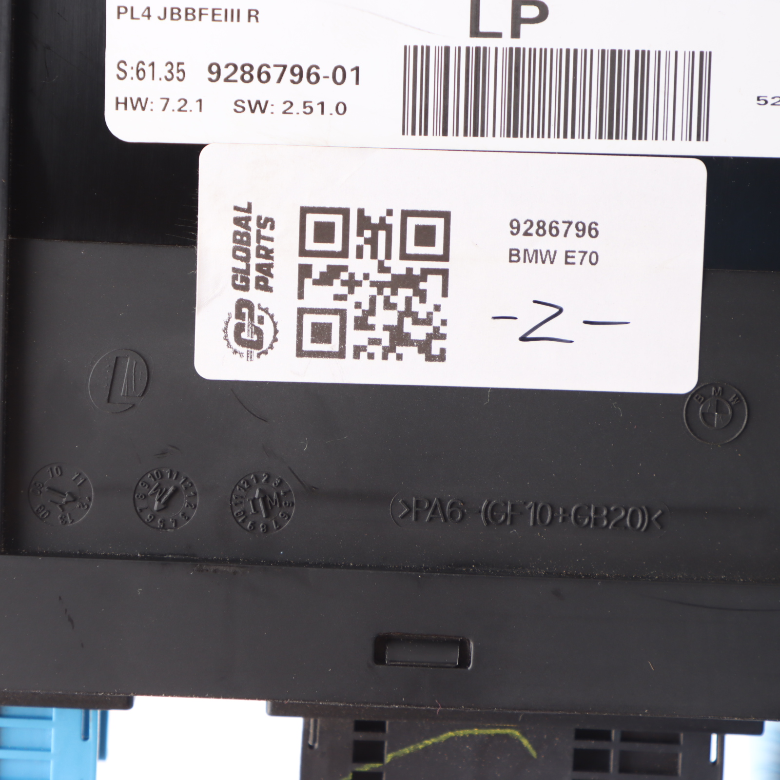 BMW E70 Body Control Modul Einheit Junction Box PL4 JBBFEIII R ECU 9286796